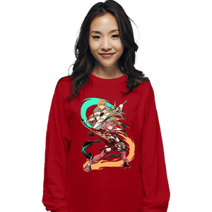 Daily_Deal_Shirts Long Sleeve Shirts, Unisex / Small / Red Dual Sword Users