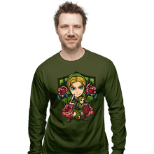 Load image into Gallery viewer, Secret_Shirts Long Sleeve Shirts, Unisex / Small / Military Green Link Crest
