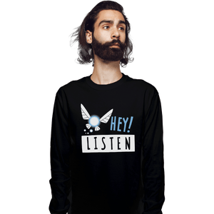 Sold_Out_Shirts Long Sleeve Shirts, Unisex / Small / Black Hey Shut Up!