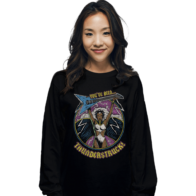 Daily_Deal_Shirts Long Sleeve Shirts, Unisex / Small / Black Thunderstruck