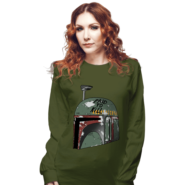Shirts Long Sleeve Shirts, Unisex / Small / Military Green Paid To Kill