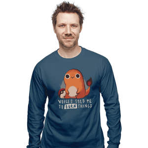Shirts Long Sleeve Shirts, Unisex / Small / Indigo Blue Firestarter