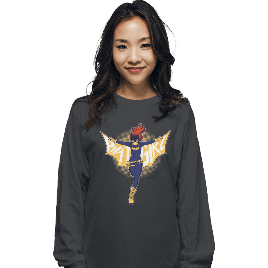 Shirts Long Sleeve Shirts, Unisex / Small / Charcoal Bat Girl