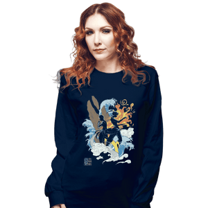 Shirts Long Sleeve Shirts, Unisex / Small / Navy Two Avatars