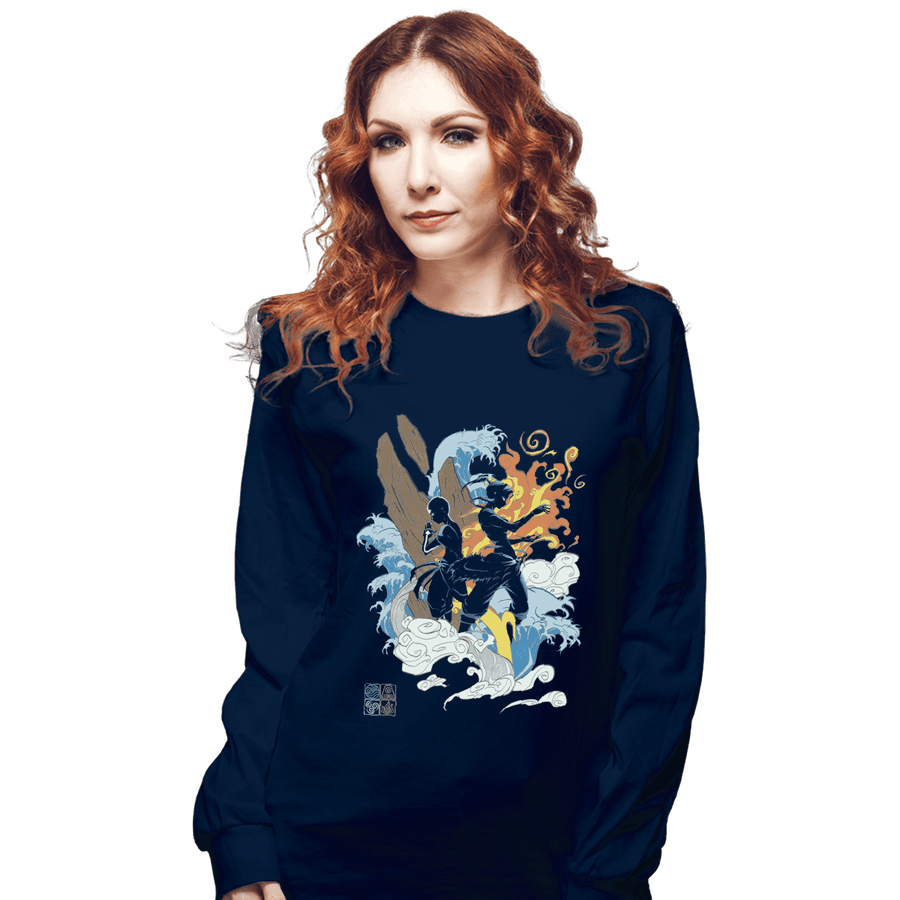 Shirts Long Sleeve Shirts, Unisex / Small / Navy Two Avatars