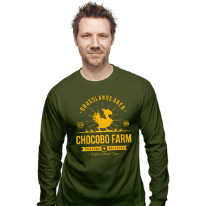 Shirts Long Sleeve Shirts, Unisex / Small / Military Green Chocobo Farm