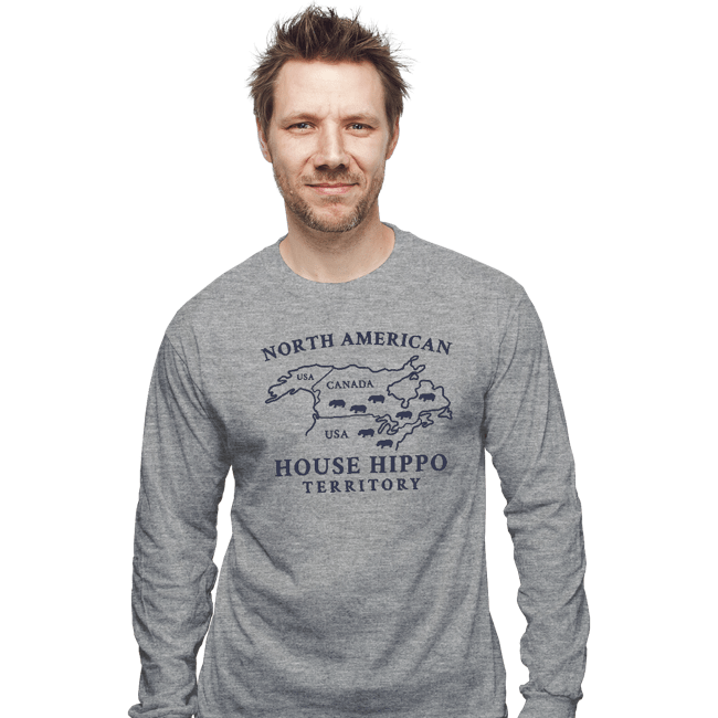 Daily_Deal_Shirts Long Sleeve Shirts, Unisex / Small / Sports Grey House Hippo Awareness