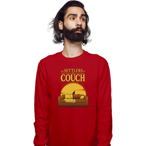 Daily_Deal_Shirts Long Sleeve Shirts, Unisex / Small / Red The Settlers Of The Couch