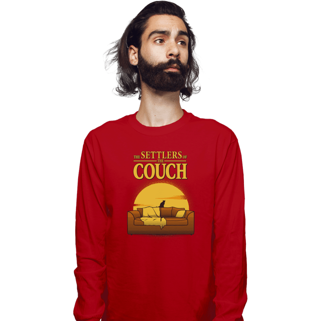Daily_Deal_Shirts Long Sleeve Shirts, Unisex / Small / Red The Settlers Of The Couch