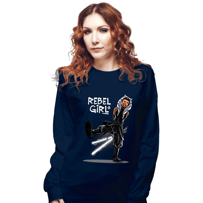 Secret_Shirts Long Sleeve Shirts, Unisex / Small / Navy Rebel Girl