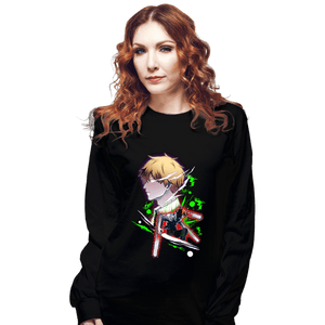 Daily_Deal_Shirts Long Sleeve Shirts, Unisex / Small / Black Chainsaw Holo