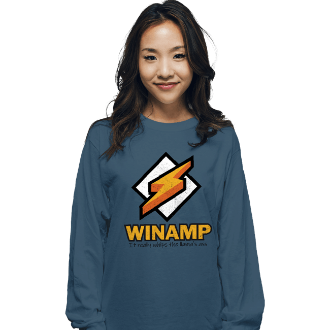 Secret_Shirts Long Sleeve Shirts, Unisex / Small / Indigo Blue Winamp XP