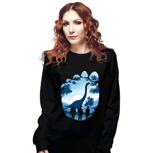 Daily_Deal_Shirts Long Sleeve Shirts, Unisex / Small / Black Brachiosaurus Footprint