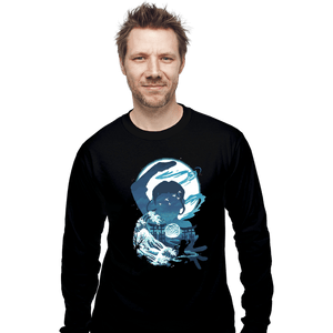 Daily_Deal_Shirts Long Sleeve Shirts, Unisex / Small / Black Waterbender