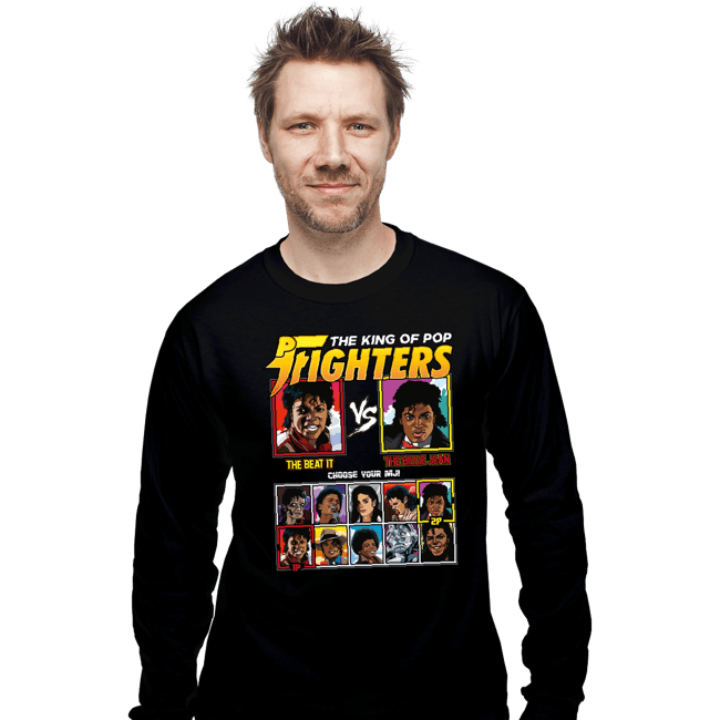 Shirts Long Sleeve Shirts, Unisex / Small / Black King Of Pop Fighters