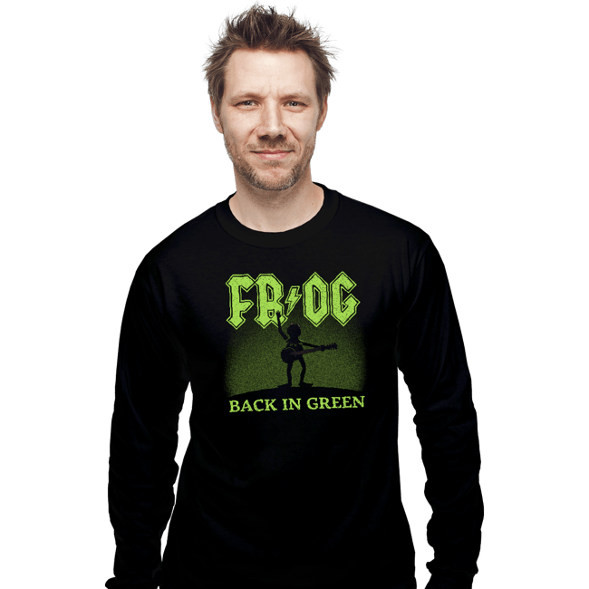 Daily_Deal_Shirts Long Sleeve Shirts, Unisex / Small / Black Back In Green