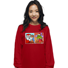 Load image into Gallery viewer, Daily_Deal_Shirts Long Sleeve Shirts, Unisex / Small / Red Santa Yelling At Grinch
