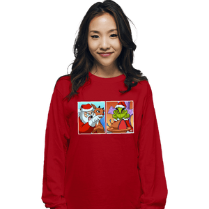 Daily_Deal_Shirts Long Sleeve Shirts, Unisex / Small / Red Santa Yelling At Grinch