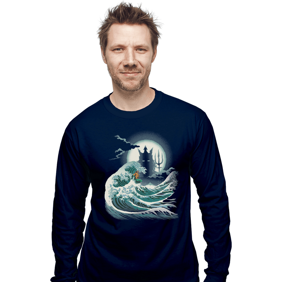 Shirts Long Sleeve Shirts, Unisex / Small / Navy The Wave Of Atlantis