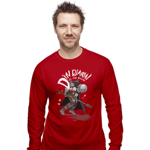 Shirts Long Sleeve Shirts, Unisex / Small / Red Mando Vs The Galaxy