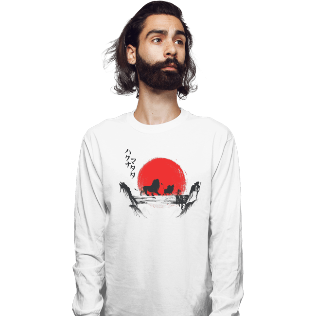 Shirts Long Sleeve Shirts, Unisex / Small / White Hakuna Matata Sunset