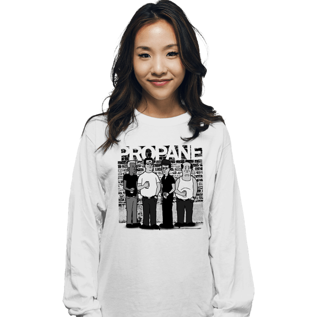 Daily_Deal_Shirts Long Sleeve Shirts, Unisex / Small / White Propane