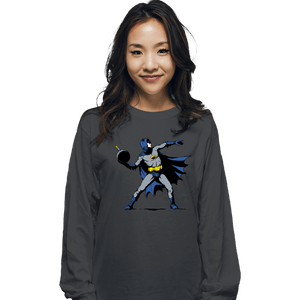 Secret_Shirts Long Sleeve Shirts, Unisex / Small / Charcoal Bat-sy