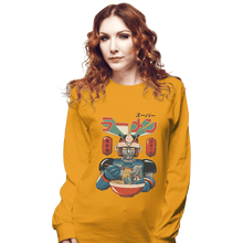 Load image into Gallery viewer, Shirts Long Sleeve Shirts, Unisex / Small / Gold Super Ramen Bot
