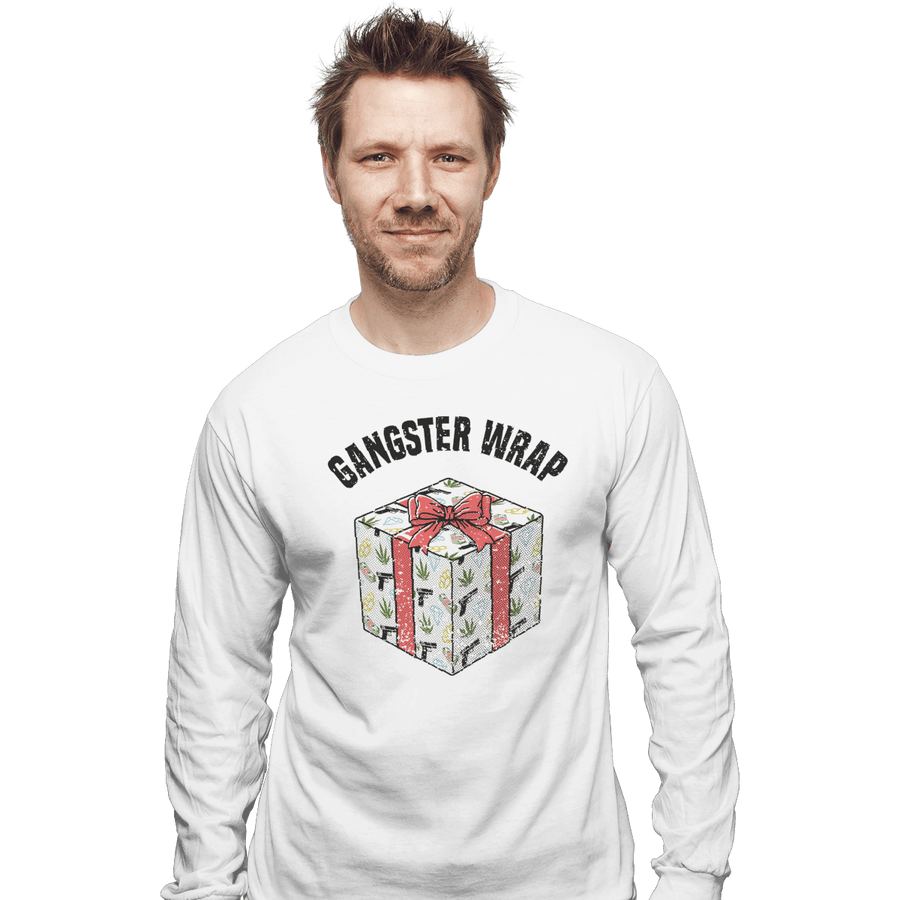 Shirts Long Sleeve Shirts, Unisex / Small / White Gangster Wrap