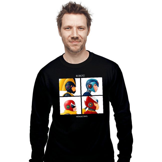 Secret_Shirts Long Sleeve Shirts, Unisex / Small / Black Robotz Metallic Dayz