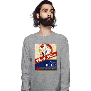 Daily_Deal_Shirts Long Sleeve Shirts, Unisex / Small / Sports Grey Red Five Beer