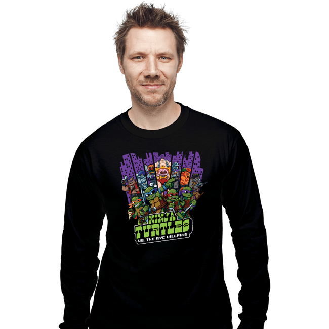 Secret_Shirts Long Sleeve Shirts, Unisex / Small / Black TMNT Vs NYC Villains