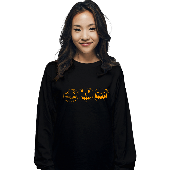 Shirts Long Sleeve Shirts, Unisex / Small / Black Jack O Lanterns