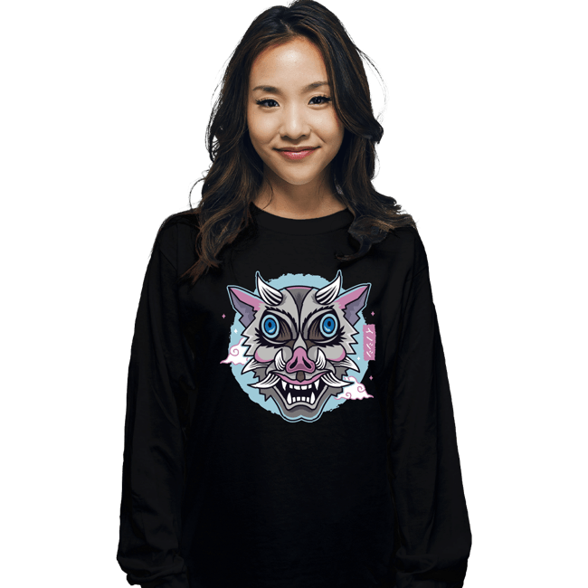 Shirts Long Sleeve Shirts, Unisex / Small / Black Boar Oni Mask