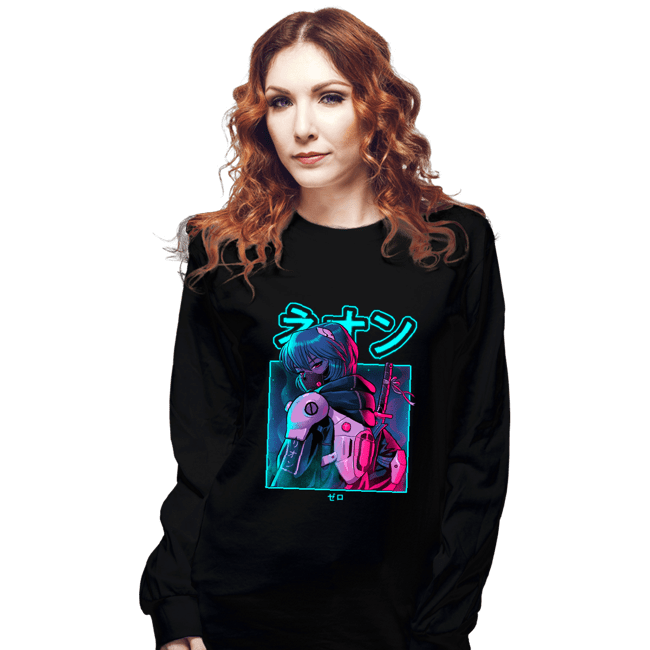 Shirts Long Sleeve Shirts, Unisex / Small / Black Neon Zero