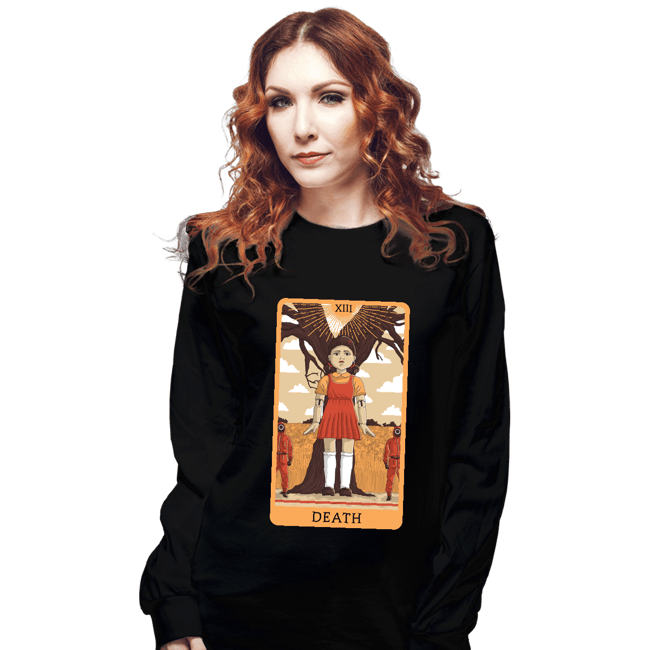 Daily_Deal_Shirts Long Sleeve Shirts, Unisex / Small / Black Tarot Squid Game Death