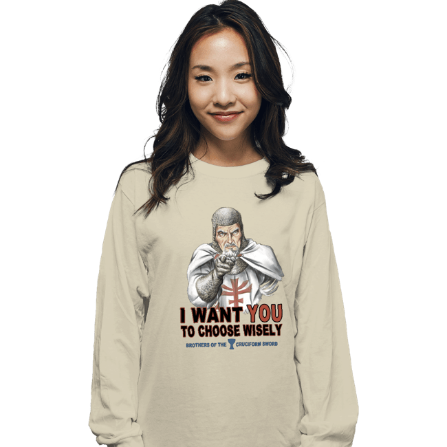 Shirts Long Sleeve Shirts, Unisex / Small / Natural Choose Wisely