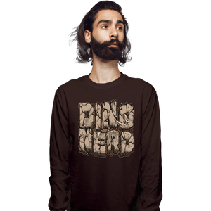 Shirts Long Sleeve Shirts, Unisex / Small / Dark Chocolate Dino Nerd