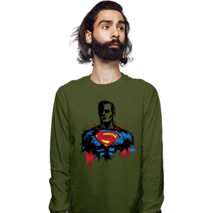 Shirts Long Sleeve Shirts, Unisex / Small / Military Green Return Of Kryptonian