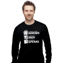 Load image into Gallery viewer, Daily_Deal_Shirts Long Sleeve Shirts, Unisex / Small / Black Arrows Iron And Spears
