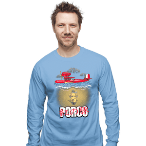Daily_Deal_Shirts Long Sleeve Shirts, Unisex / Small / Powder Blue Porco