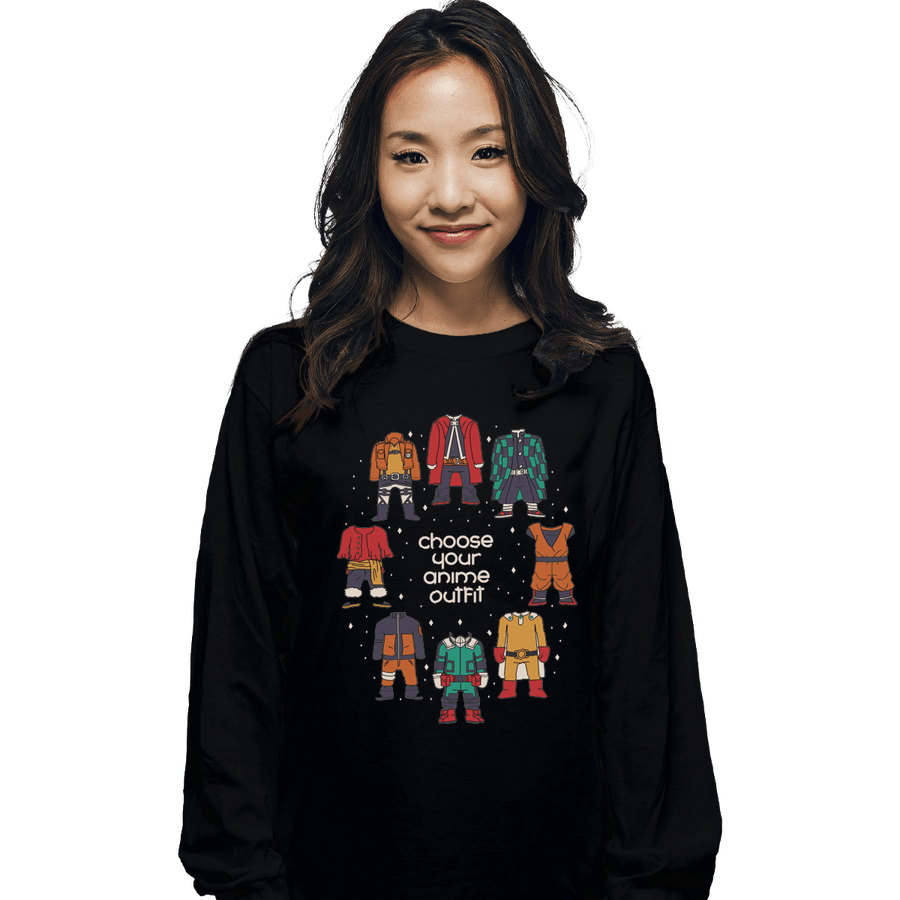 Shirts Long Sleeve Shirts, Unisex / Small / Black Choose Your Anime Outfit