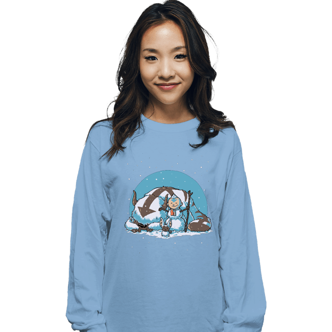 Secret_Shirts Long Sleeve Shirts, Unisex / Small / Powder Blue Snow Bender