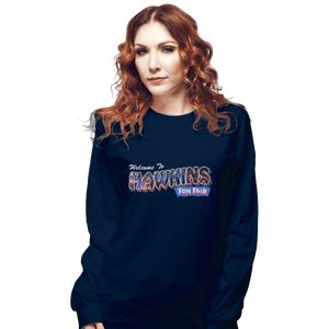 Shirts Long Sleeve Shirts, Unisex / Small / Navy Hawkins Fun Fair