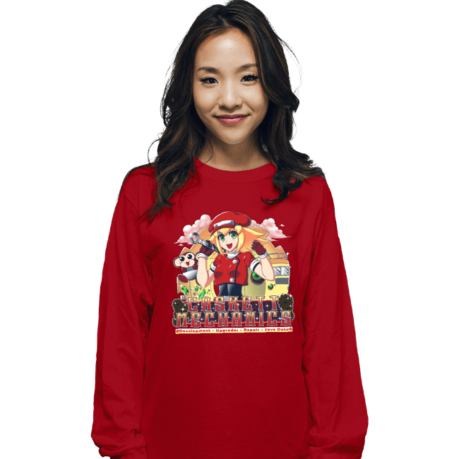 Shirts Long Sleeve Shirts, Unisex / Small / Red Casket Mechanics
