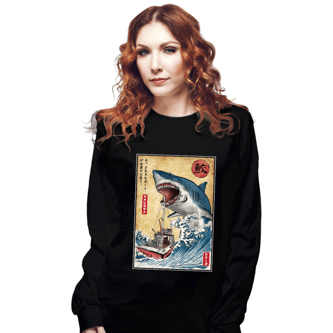 Secret_Shirts Long Sleeve Shirts, Unisex / Small / Black Hunting The Shark In Japan