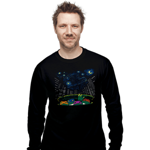 Daily_Deal_Shirts Long Sleeve Shirts, Unisex / Small / Black Starry City Night