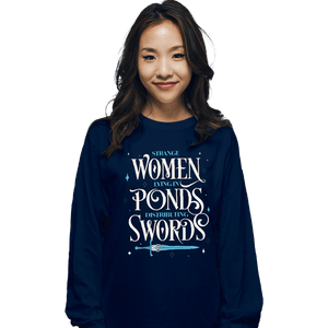 Daily_Deal_Shirts Long Sleeve Shirts, Unisex / Small / Navy Strange Women