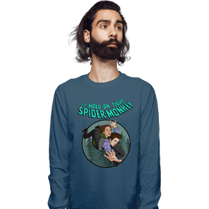 Daily_Deal_Shirts Long Sleeve Shirts, Unisex / Small / Indigo Blue Spider-Monkey