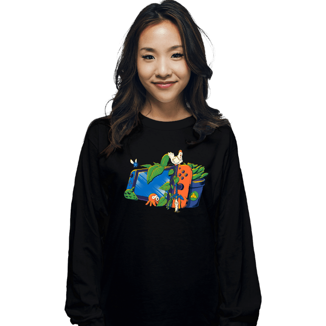 Daily_Deal_Shirts Long Sleeve Shirts, Unisex / Small / Black Triforce Adventure